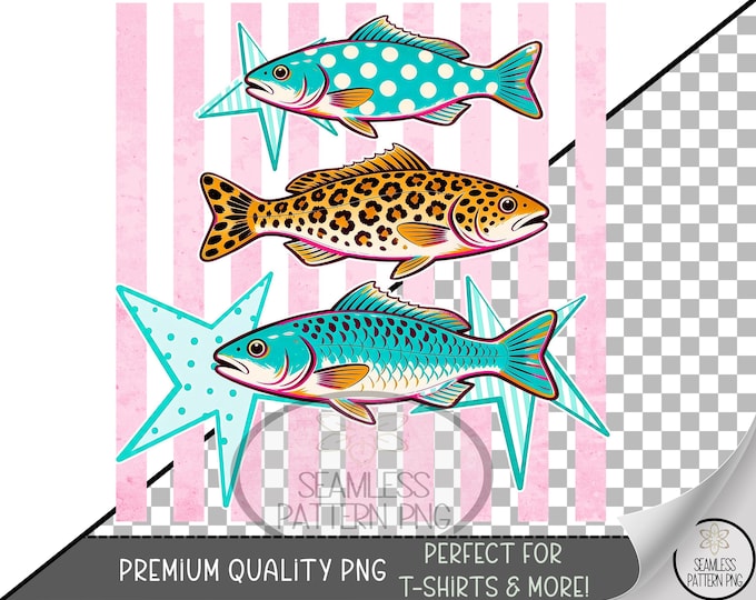 Fish Sublimation Design, Fisherman UV DTF Graphic, Retro Fish Clip Art, Digital Download, B10263