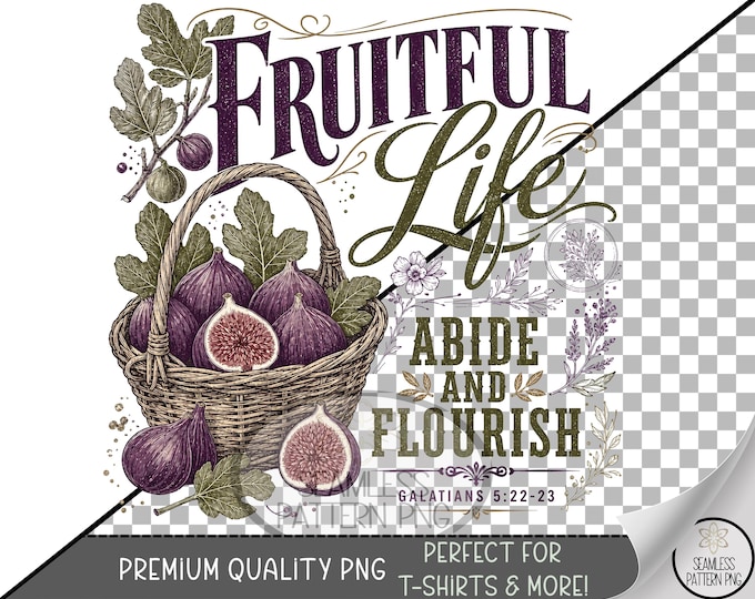 Fig Basket Sublimation Design, Inspiring Fruit UV DTF Graphic, Rustic Clip Art, B10307