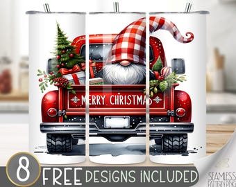 Christmas Gnome Tumbler Wrap, Winter Sublimation Design, Xmas 20 Oz Skinny, Merry Christmas Tumbler Wrap Png, Christmas Tumbler PNG