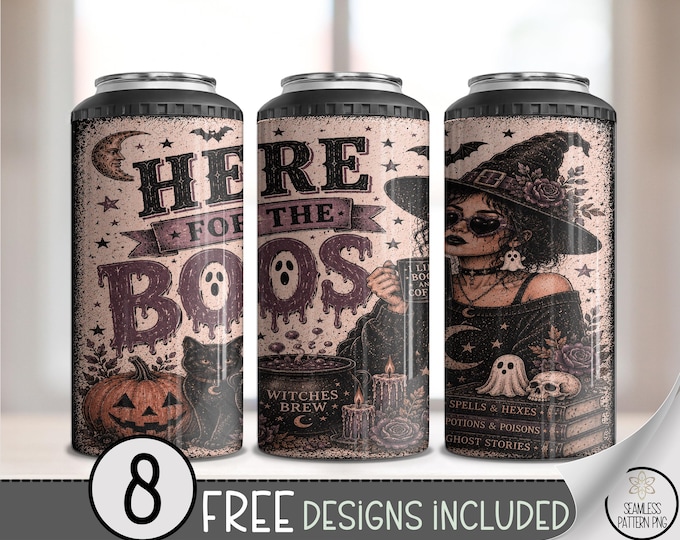 Halloween Witch 4-in-1 Can Cooler Wrap, Spooky Sublimation Design, Digital Download, B10369