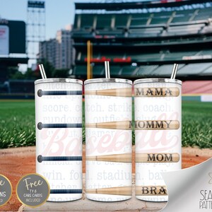 Mama Mommy Mom Brah Tumbler Wrap, Beste Baseball Mom 20 oz Straight Tumbler Sublimatie PNG, Baseball Tumbler Design Moederdag Wrap Design
