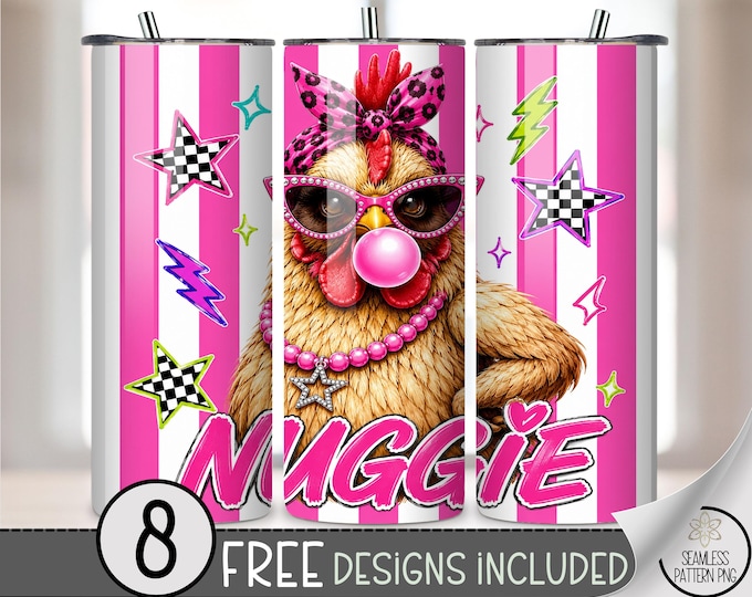 Funny Stripe PNG, Sassy Chicken 20 oz Tumbler Wrap, Funny Sublimation Design for Straight Tumblers, Glam PNG File, Digital Download, B10321