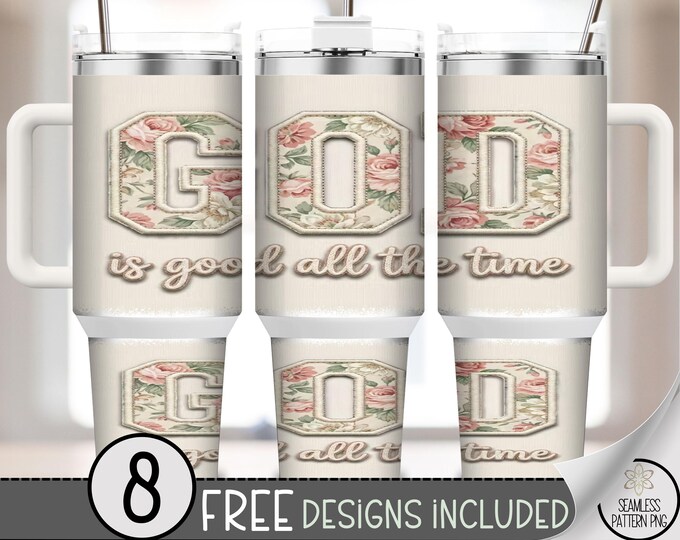 God Is Good, 40 oz Tumbler Wrap, Christian Inspirational Sublimation Design For Faith-Based, B903