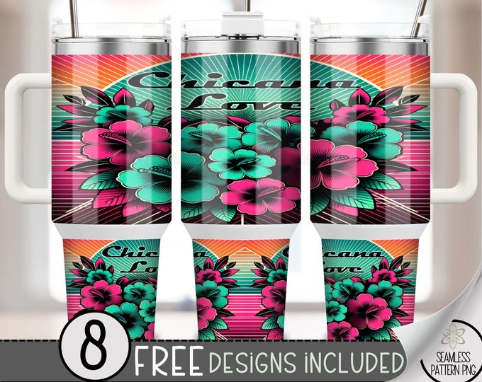Chicana Love 40 oz Tumbler Wrap Design, Mexican Latina 40 oz Sublimation Tumbler Design, Chola Tumbler Design, Badass Chicana 40oz Wrap A23