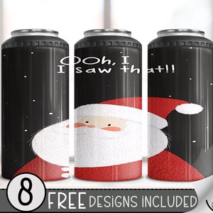 Christmas Santa 4in1 Can Cooler Wrap, Winter Sublimation Design, Xmas 16 Oz Slim, Holiday 4 in 1 Tumbler Png, Claus 16 Oz Can Cooler File