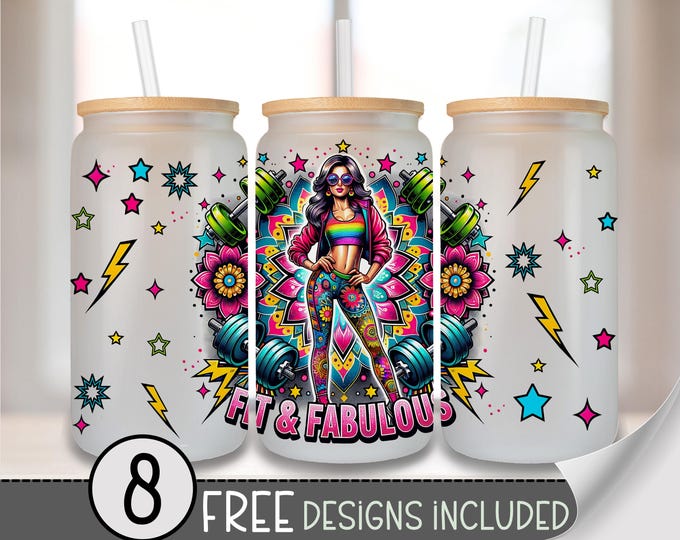 Fitness Glass Wrap, Exercise 16 Oz Glass Can Wrap PNG, Motivational Gym Glass Can Sublimation Design, Spring Workout Beer Glass PNG, A223