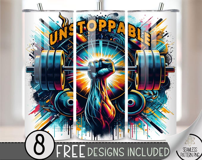 Fitness Tumbler Wrap Design, Gym Life PNG File, Unstoppable Fitness Fashion Guy 20Oz Tumbler Wrap,20Oz Gym Motivational Tumbler For Guy, A40