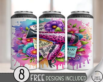 Hairstylist 4 in 1 Can Cooler Wrap,Affirmations 4in1 Tumbler PNG,Hairdresser 16 Oz Can Cooler Sublimation Design,Salon Hard Can Design, A244