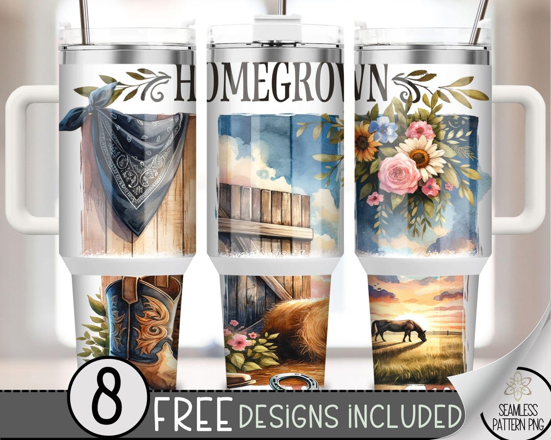 Boho Western 40oz Tumbler Wrap, Country Western Tumbler Sublimation ...