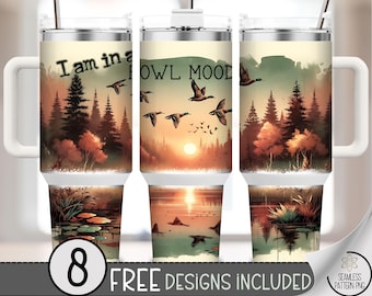 Bird Mood 40 oz Tumbler Wrap PNG, Funny Fowl Sublimation Design, Digital Download, Flock Sunset Flight, A784