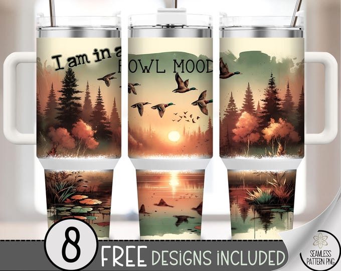 Bird Mood 40 oz Tumbler Wrap PNG, Funny Fowl Sublimation Design, Digital Download, Flock Sunset Flight, A784