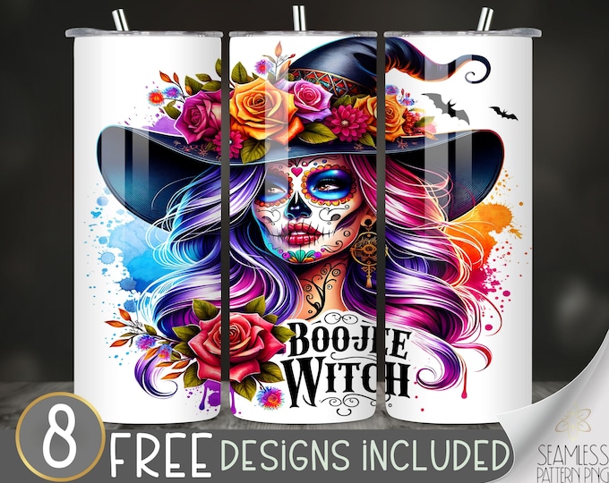 Halloween Witch Tumbler Wrap Png, Boojee Witch 20Oz Skinny Tumbler, Halloween 20 Oz Sublimation, Spooky Season Tumbler Digital Download
