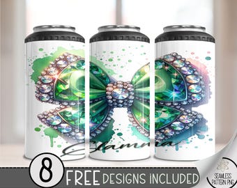 Rhinestone Coquette 4 in 1 Can Cooler Wrap, Glam Glamma 4in1 Tumbler PNG,Glittery Glamma 16 Oz Can Cooler Sublimation Design, A174