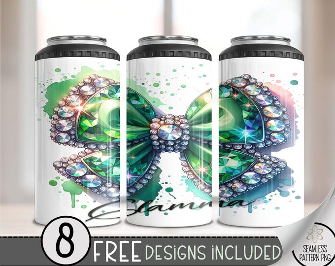 Rhinestone Coquette 4 in 1 Can Cooler Wrap, Glam Glamma 4in1 Tumbler PNG,Glittery Glamma 16 Oz Can Cooler Sublimation Design, A174