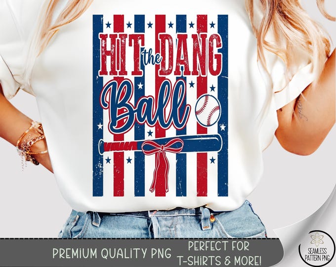 Baseball T-shirt PNG, Patriotic Sport Sublimation Design, Vintage DTF Shirt Graphic, Playful TShirt File, Digital Download, B10247