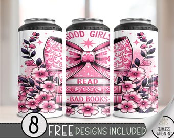 Dark Romance 4 in 1 Can Cooler Wrap, Girly Smut 4in1 Tumbler PNG, Book Lover 16 Oz Can Cooler Sublimation Design, Bookish Hard Can PNG, A84
