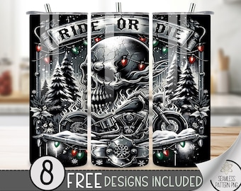 Motorcycle Tumbler Wrap, Seamless Motorcycle Wrap Tumbler, 20oz American Tumbler Wrap,Christmas Tumbler Wrap, Motorcycle Sublimation Tumbler