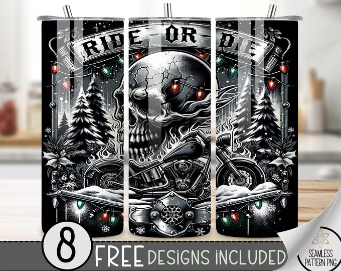 Motorcycle Tumbler Wrap, Seamless Motorcycle Wrap Tumbler, 20oz American Tumbler Wrap,Christmas Tumbler Wrap, Motorcycle Sublimation Tumbler