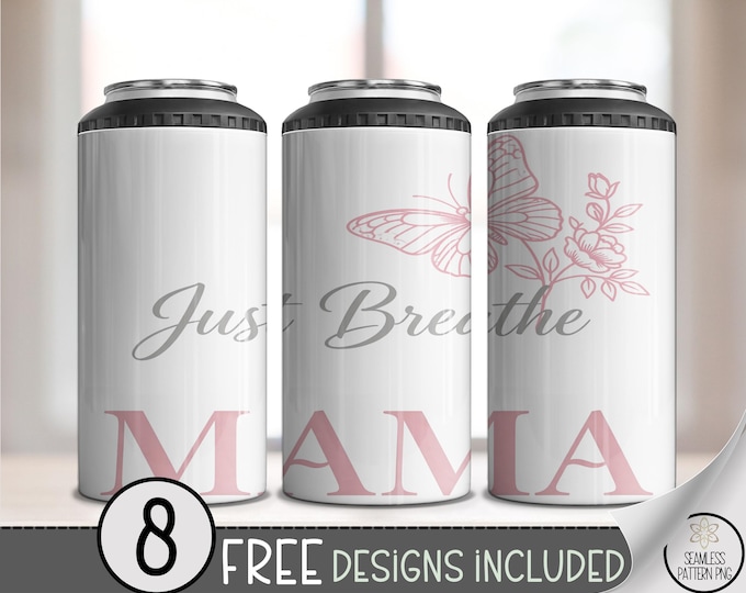 Mother's Day 4in1 Can Cooler Wrap, Mama Sublimation Design, Modern Neutral 16 oz 4-in-1 File, Calming Feminine Minimal PNG, B10076