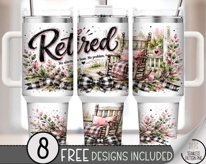 Retired 40 oz Tumbler Wrap, Rocking Chair Sublimation Design, Digital Download, B10359
