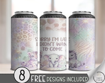 Baby Elephant 4-in-1 Can Cooler Wrap, Sarcastic Sublimation Design, Cute 16 oz File, B10265