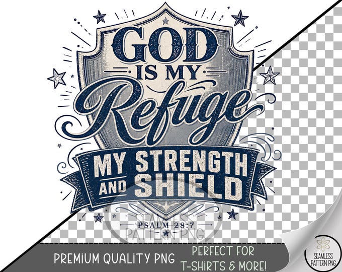 Christian Sublimation Design, Shield UV DTF Graphic, Religious Clip Art, Digital Download, B10193