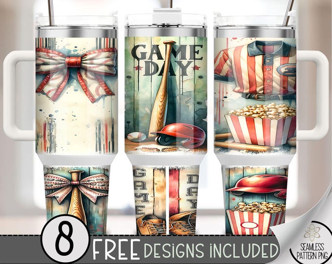 Baseball 40oz Tumbler Wrap, Cute Sport 40 OZ Sublimation Design, Game Day 40oz Quencher Tumbler File,Brushstroke Baseball Tumbler Wrap, A151