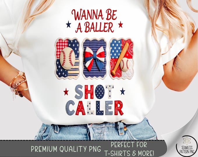Wanna Be A Baller Shot Caller T-shirt PNG, Playful Shot Caller Sublimation Design, Retro Baseball TShirt File,  B10098