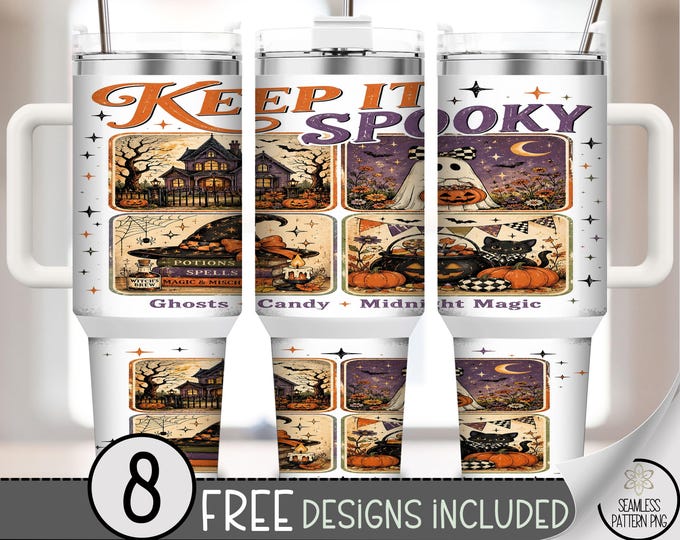 Vintage Haunted House 40 oz Tumbler Wrap, Keep It Spooky Sublimation Design, Digital Download, B10421