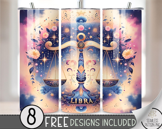 Tie Dye Zodiac Tumbler Wrap, Libra 20 Oz Skinny Tumbler Sublimation Design Astrology Sign, Zodiac Signs Tumbler PNG, Astrology Tumbler