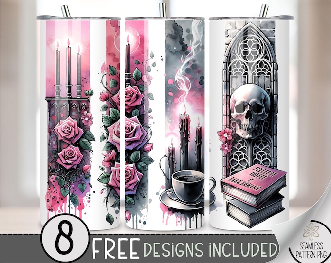 Skull Sassy Tumbler Wrap, Dirtier Fairytale 20oz Skinny Tumbler Sublimation Design, Floral Gothic Rose Tumbler Wrap, Funny Smutty PNG, A127