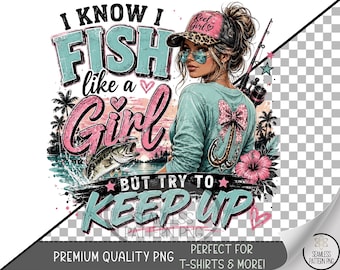 Fishing Girl Sublimation Design, Sassy Woman UV DTF Graphic, Leopard Cap Clip Art, Digital Download, B10411