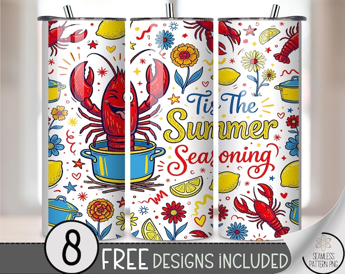 Crawfish 20 oz Tumbler Wrap, Lobster Sublimation Design for Straight Tumblers, Funny PNG Files, Digital Download, B10256