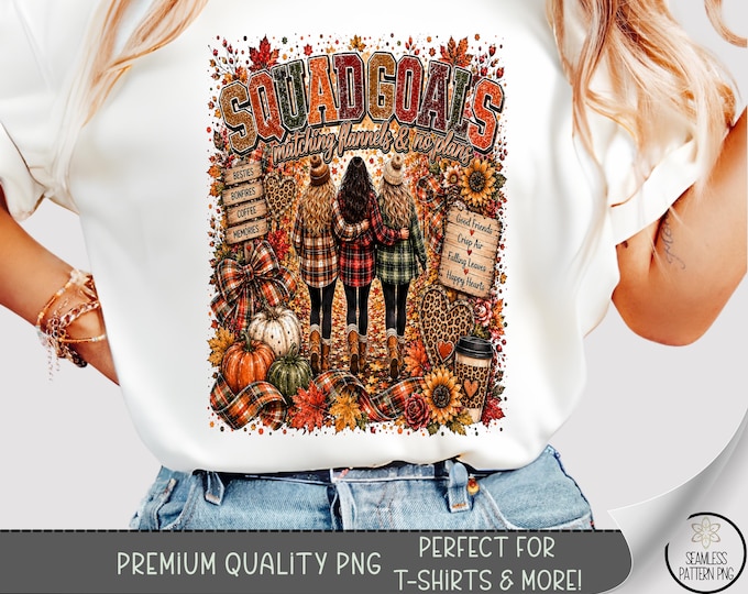 Fall Squad Goats T-shirt PNG, Farmhouse Sublimation Design, Rustic DTF Shirt Graphic, Cozy TShirt File, Digital Download, B10275