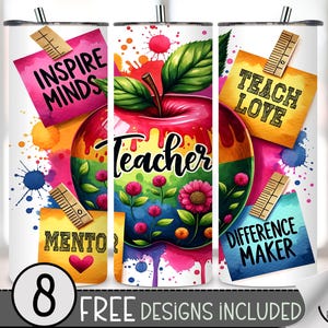 Teacher 20oz Sublimation Tumbler Design, Teacher Affirmation Sublimation Design, Teacher Appreciation Skinny Straight Tumbler PNG, A199