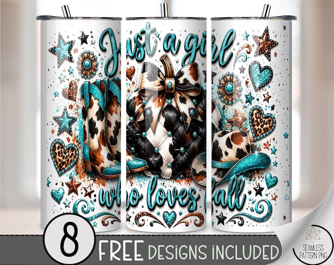 Just A Girl Who Loves Fall 20 oz Tumbler Wrap, Cute Sublimation Design for Straight Tumblers, Western PNG Files, Digital Download, B10264