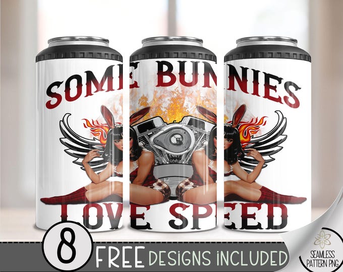 Motorcycle Can Cooler Wrap, Flaming Engine 16 oz 4-in-1 Cooler Sublimation, Biker 4 in 1 Can Design File, Rider Can Cooler PNG Wrap, A140