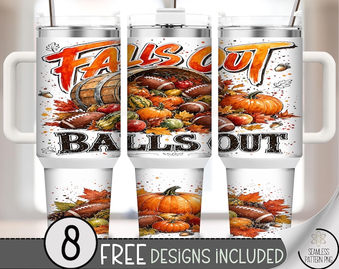 Fall Harvest 40 oz Tumbler Wrap, Football Sublimation Design, Digital Download, B10467