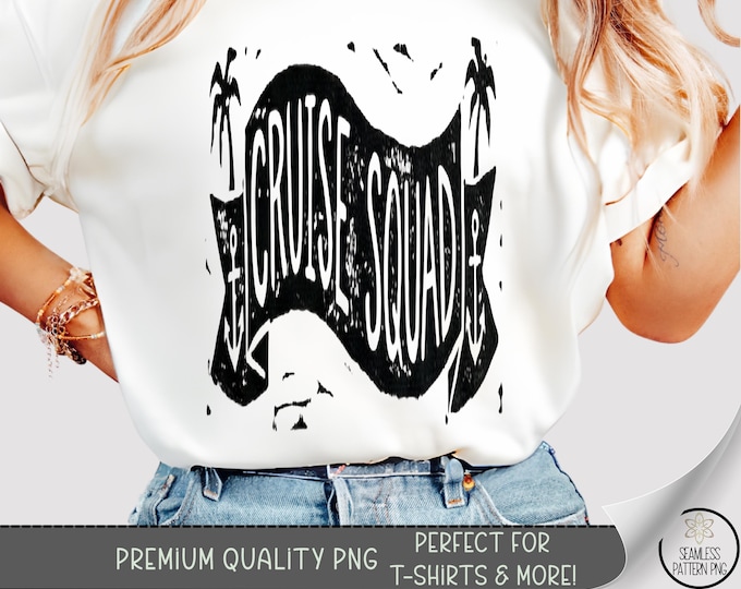 Beach T-shirt PNG, Cruise Squad Sublimation Design, Retro Tropical DTF Shirt Graphic, Vintage TShirt File, B10112
