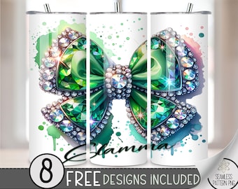 Rhinestone Coquette 20oz Skinny Tumbler Sublimation Design, Glamma Coquette Tumbler Wrap File PNG, Glitter Glamma 20 oz Wrap, A174