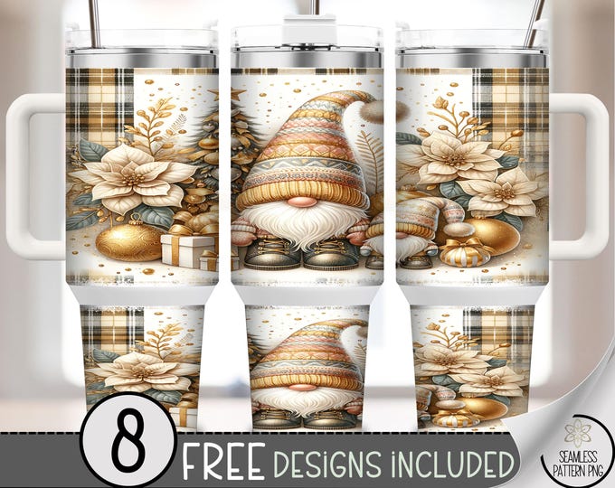 Christmas Gnomes  40 oz Tumbler Wrap, Cute Xmas Sublimation Design, Warm Holiday Design, A560