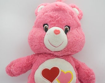 Peluche Bisounours rose Care Bears 2 coeurs Gros chéri l 35 cm | Care Tender heart Plush Toy 2015