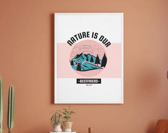 Campfire Quote Print, Mountain Cabin Decor (A4 PDF Printable)
