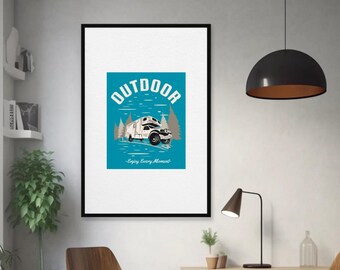 Outdoor Therapy Print, Camping Decor, Mountain Adventure (A4 PDF Download)