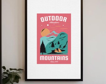 Wander Often Wonder Always, Mountain Adventure A4 Print (PDF Download)