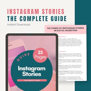 Instagram Stories: The Complete Guide (23 Pages) | Instant Download | Grow Your Engagement & Followers