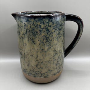 VTG Artisan Studio Pottery Gevlekt Blauw Reactief Geglazuurd Steengoed Kan 1 qt