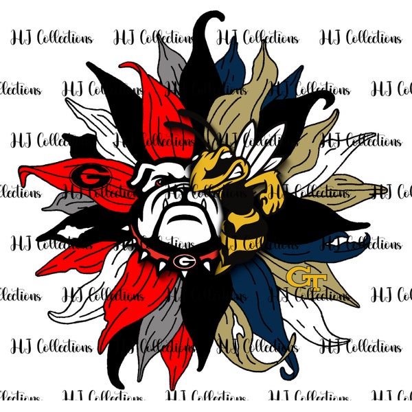 Georgia and Georgia Tech Flower png jpg