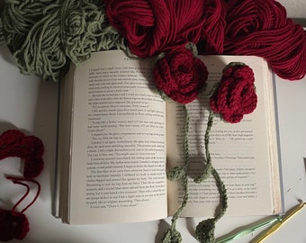 Crochet Rose Bookmark