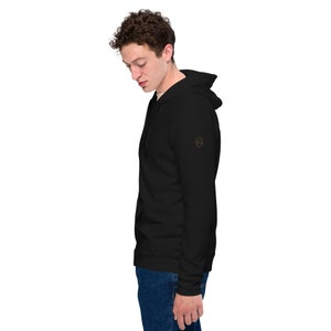 Unisex black zip up hoodie
